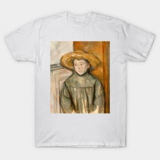 Boy With a Straw Hat by Paul Cezanne T-Shirt